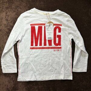 MNG Boys White Long Sleeve Cotton Shirt Size 5-6